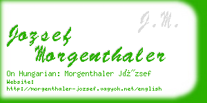 jozsef morgenthaler business card